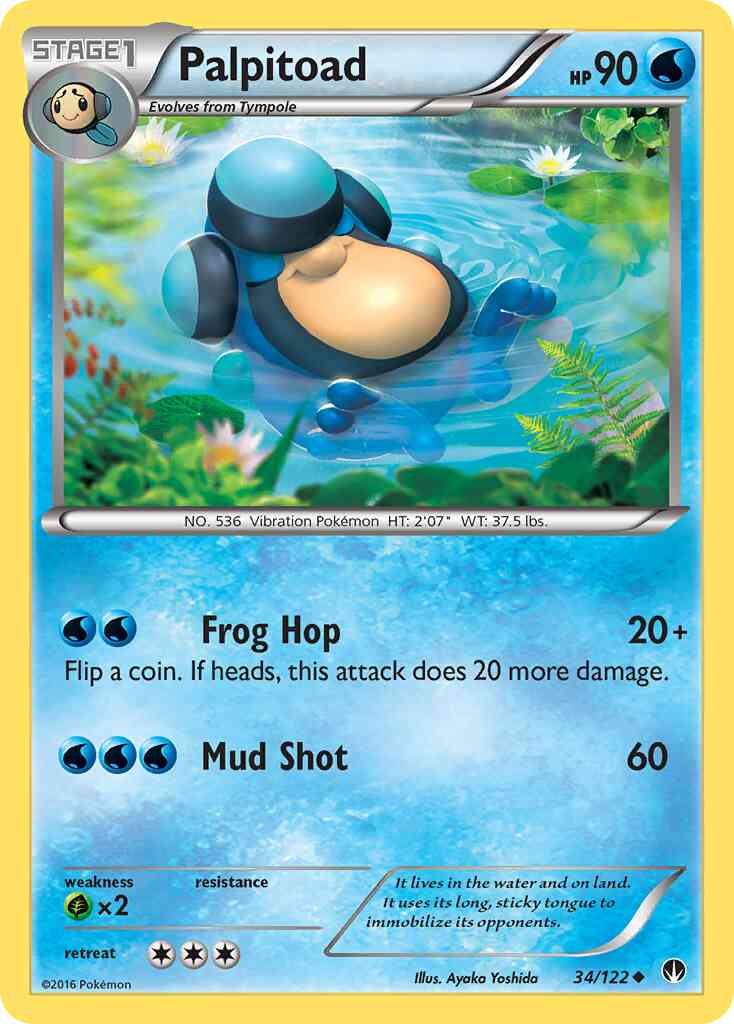 Palpitoad - 34/122 - Uncommon [xy9-34] [Non-Holo]