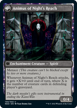 The Long Reach of Night // Animus of Night's Reach [109] [Kamigawa: Neon Dynasty] [Non-Foil]