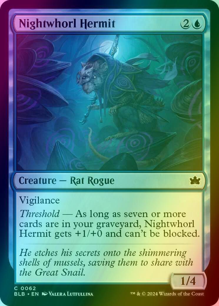 Nightwhorl Hermit [62] [Bloomburrow] [Foil]