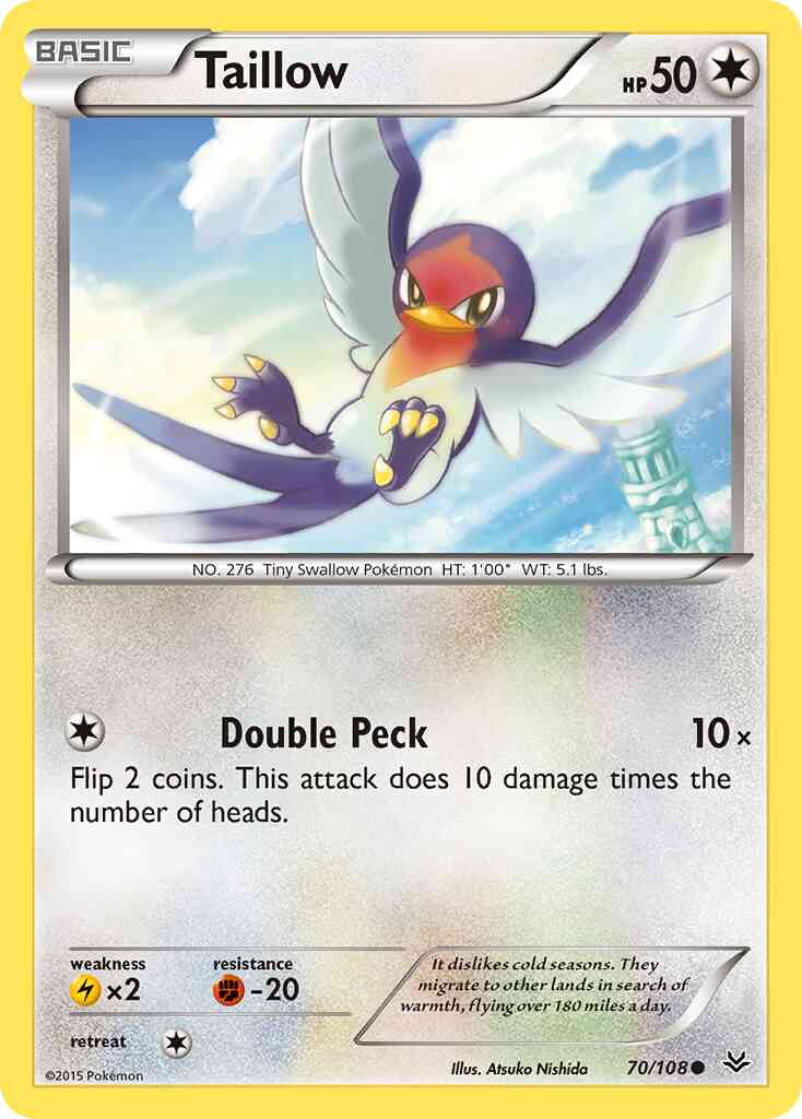 Taillow - 70/108 - Common [xy6-70] [Reverse Holo]
