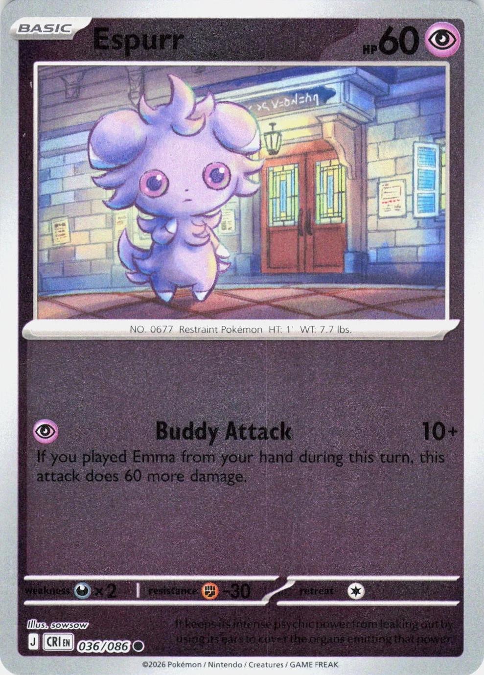 Espurr - 036/086 - Common [me04-036] [Reverse Holo]