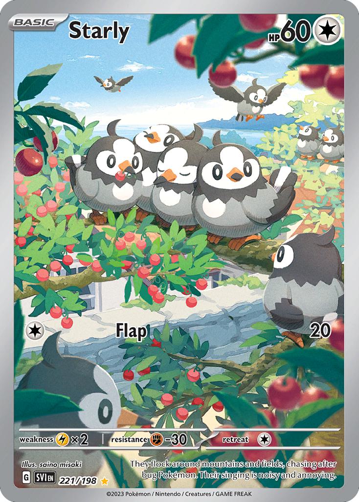 Starly - 221/198 - Illustration Rare [sv01-221] [Ultra]