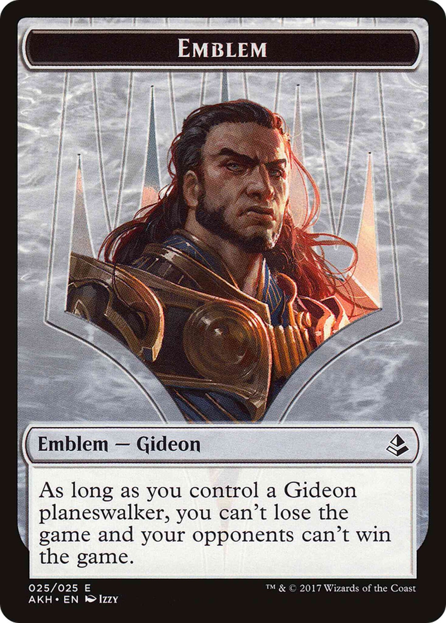Gideon of the Trials Emblem (25) // Zombie Token (20) [Amonkhet Tokens] [Non-Foil]