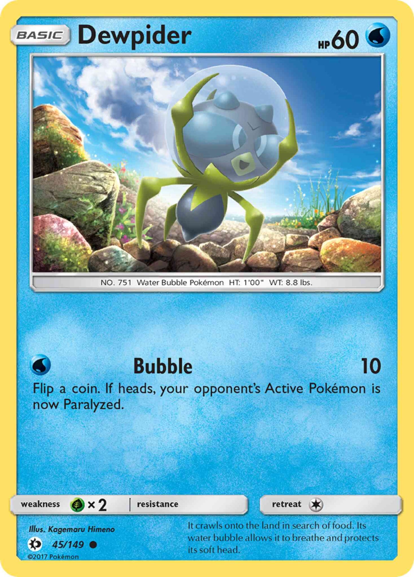 Dewpider - 45/149 - Common [sm1-45] [Reverse Holo]