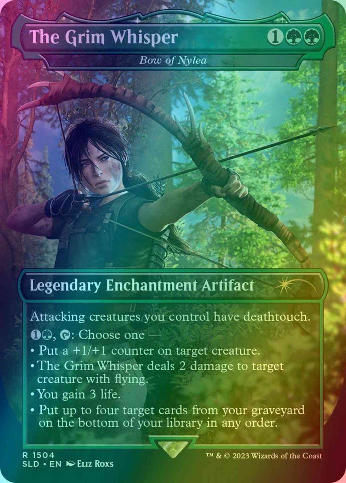 The Grim Whisper - Bow of Nylea [1504] [Borderless] [Tomb Raider] [Secret Lair Drop] [Foil]