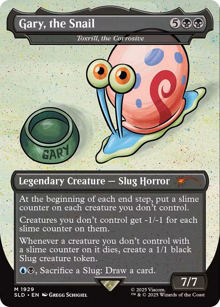 Gary, the Snail - Toxrill, the Corrosive [1929] [Borderless] [SpongeBob: Legends] [Secret Lair Drop] [Non-Foil]