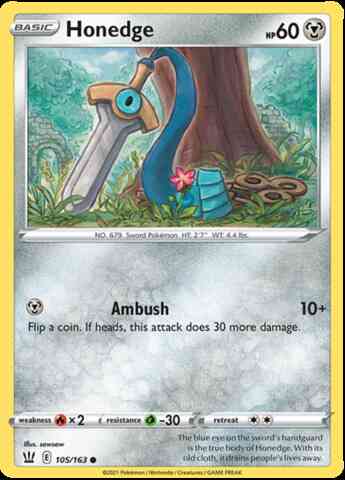 Honedge - 105/163 - Common [swsh5-105] [Reverse Holo]