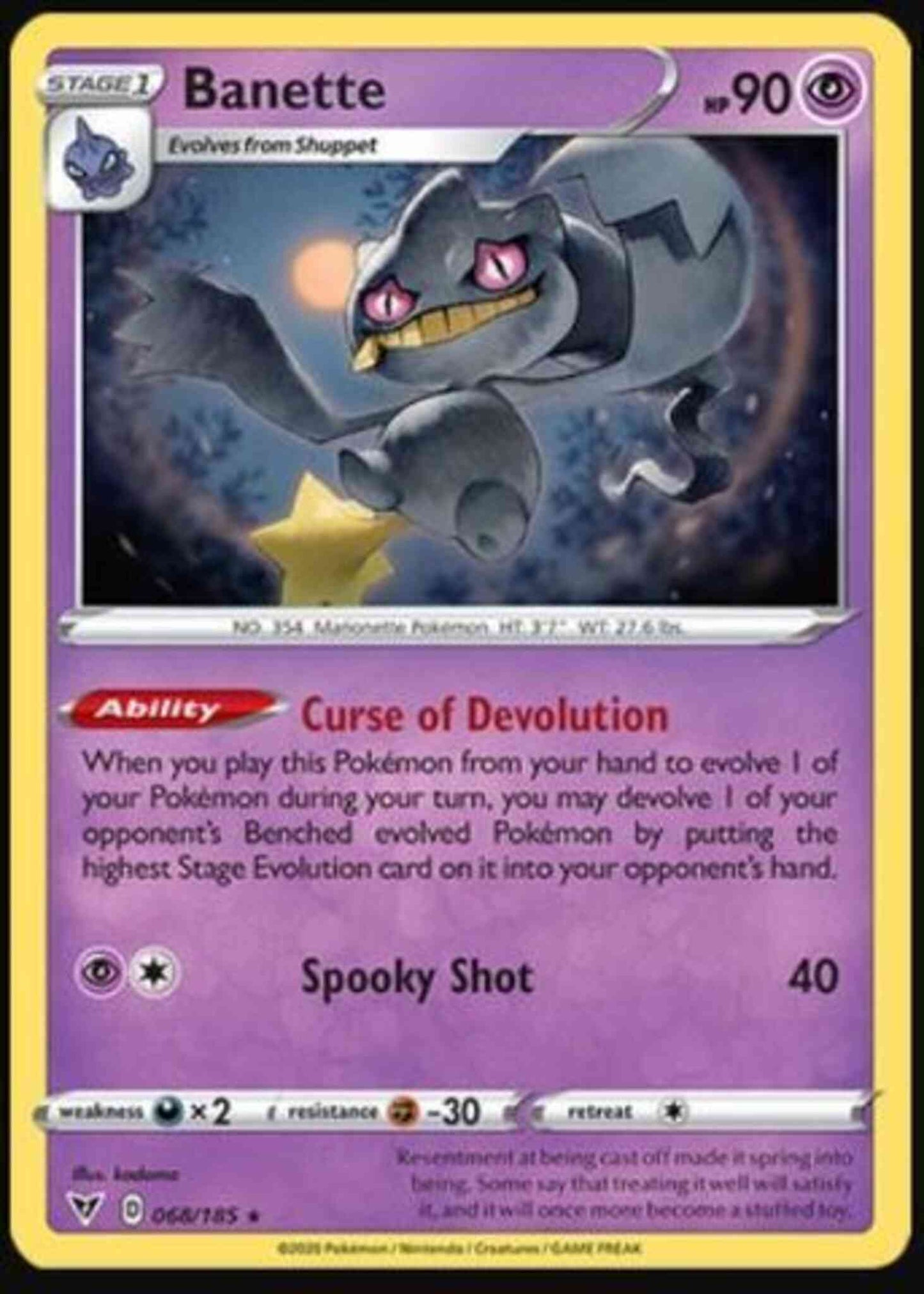 Banette - 068/185 - Rare [swsh4-068] [Reverse Holo]
