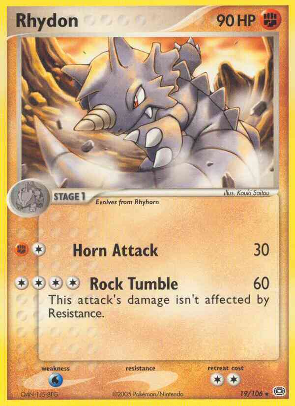 Rhydon - 19/106 - Rare [ex9-19] [Non-Holo]