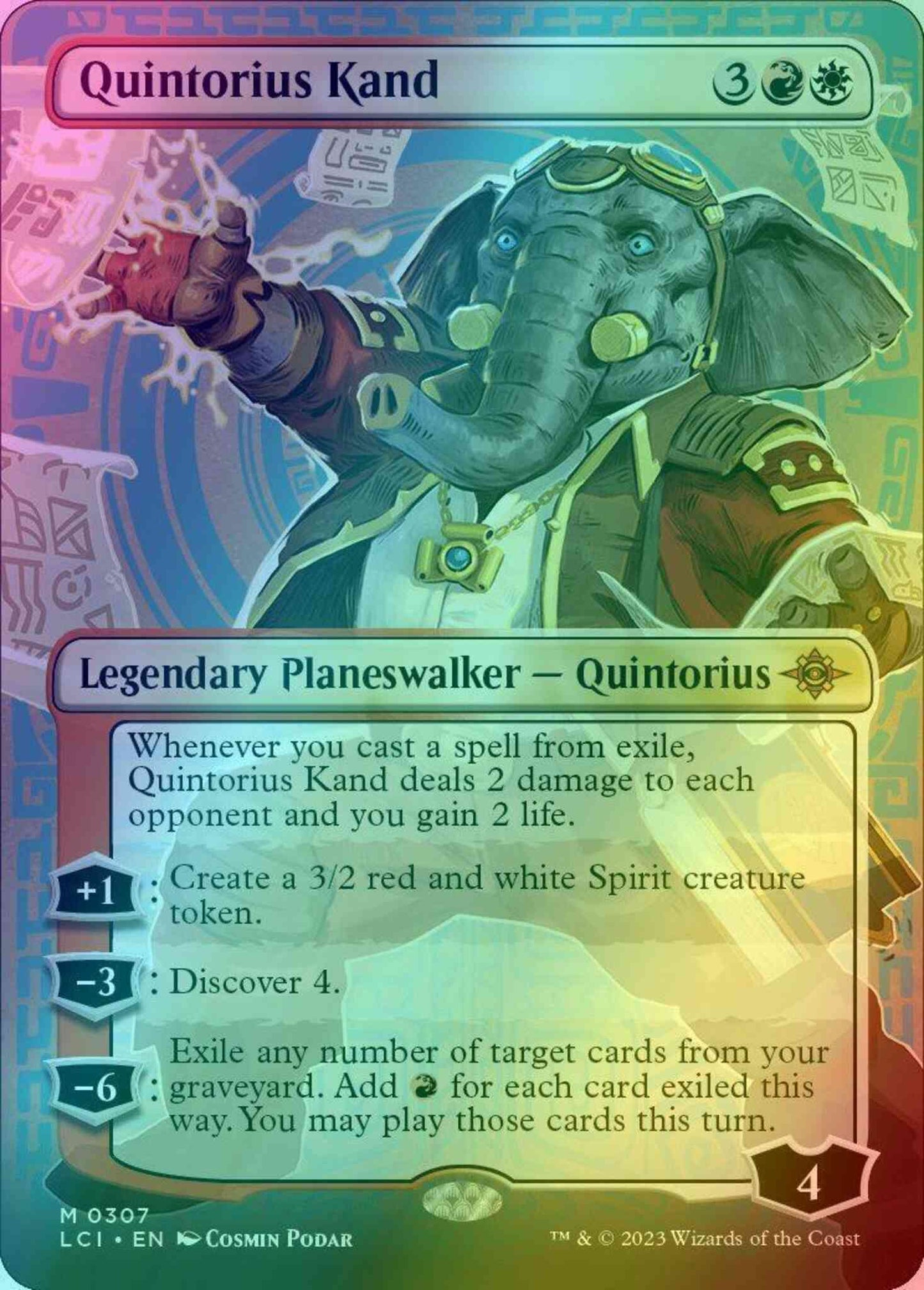 Quintorius Kand [307] [Borderless] [Legends of Ixalan Showcase] [The Lost Caverns of Ixalan] [Foil]