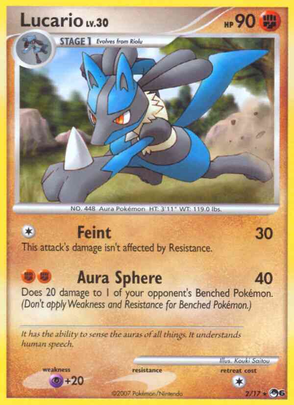 Lucario - 2/17 - Rare [pop6-2] [Non-Holo]