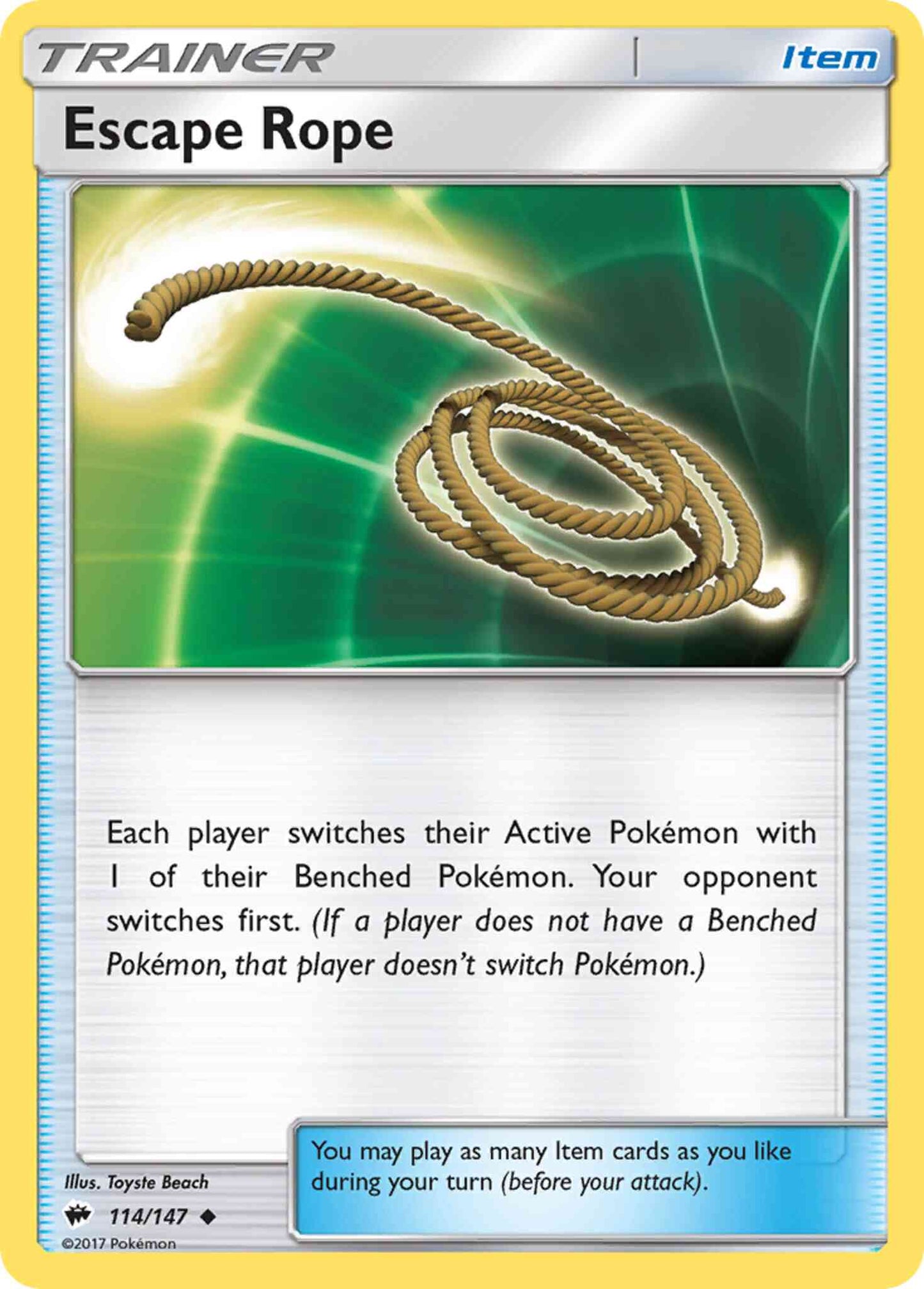 Escape Rope - 114/147 - Uncommon [sm3-114] [Reverse Holo]
