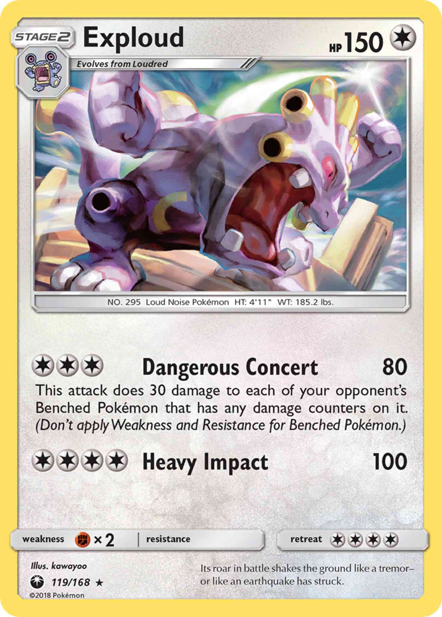Exploud - 119/168 - Rare [sm7-119] [Reverse Holo]
