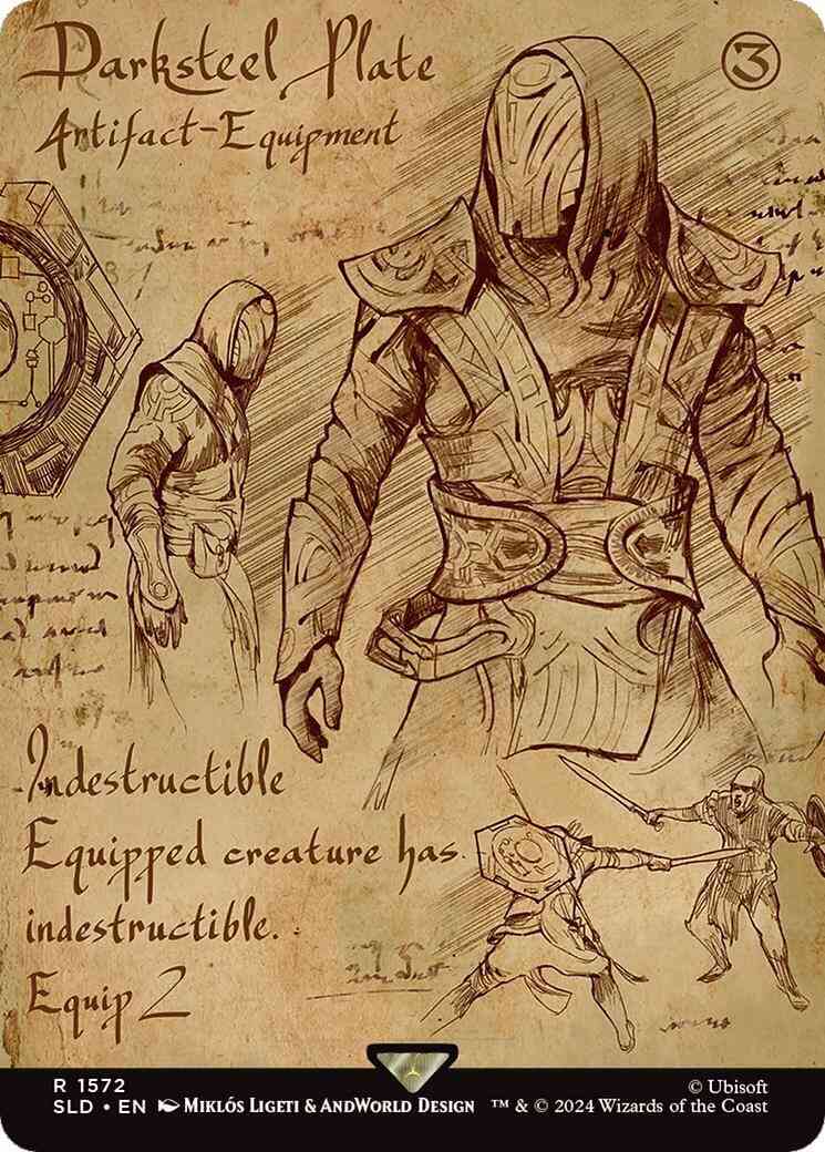 Darksteel Plate [1572] [Borderless] [Da Vinci's Designs] [Secret Lair Drop] [Non-Foil]