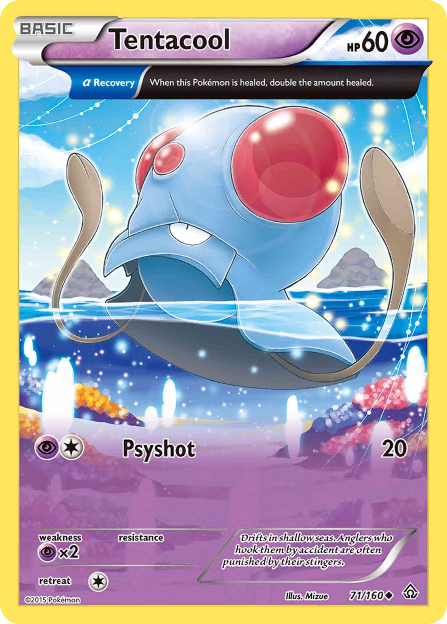 Tentacool - 71/160 - Uncommon [xy5-71] [Reverse Holo]