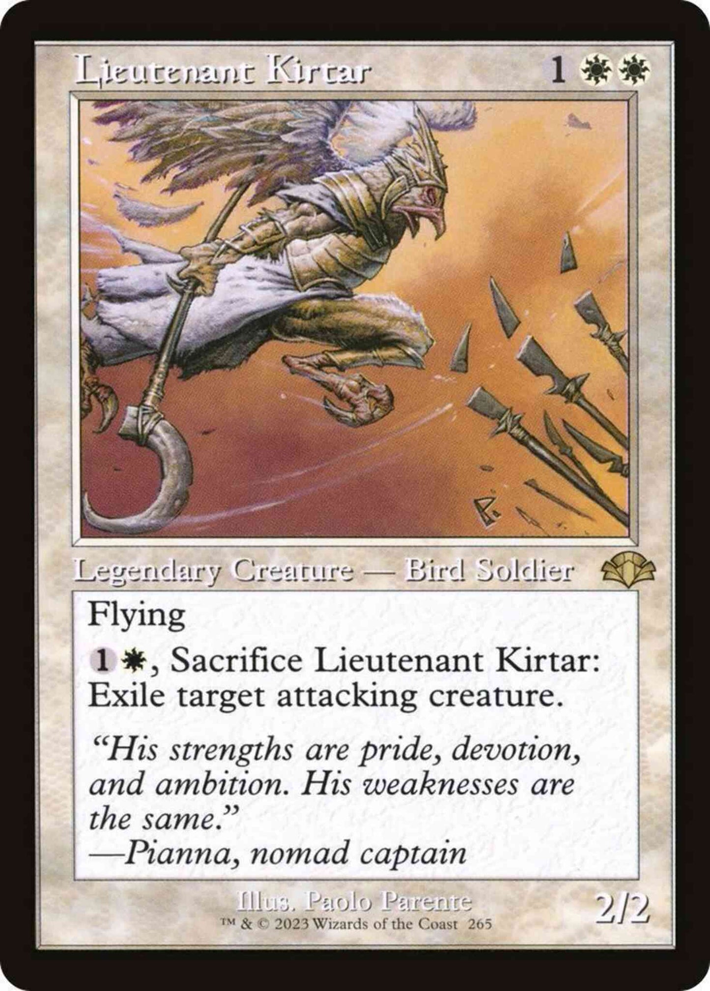 Lieutenant Kirtar [265] [Retro Frame] [Dominaria Remastered] [Non-Foil]