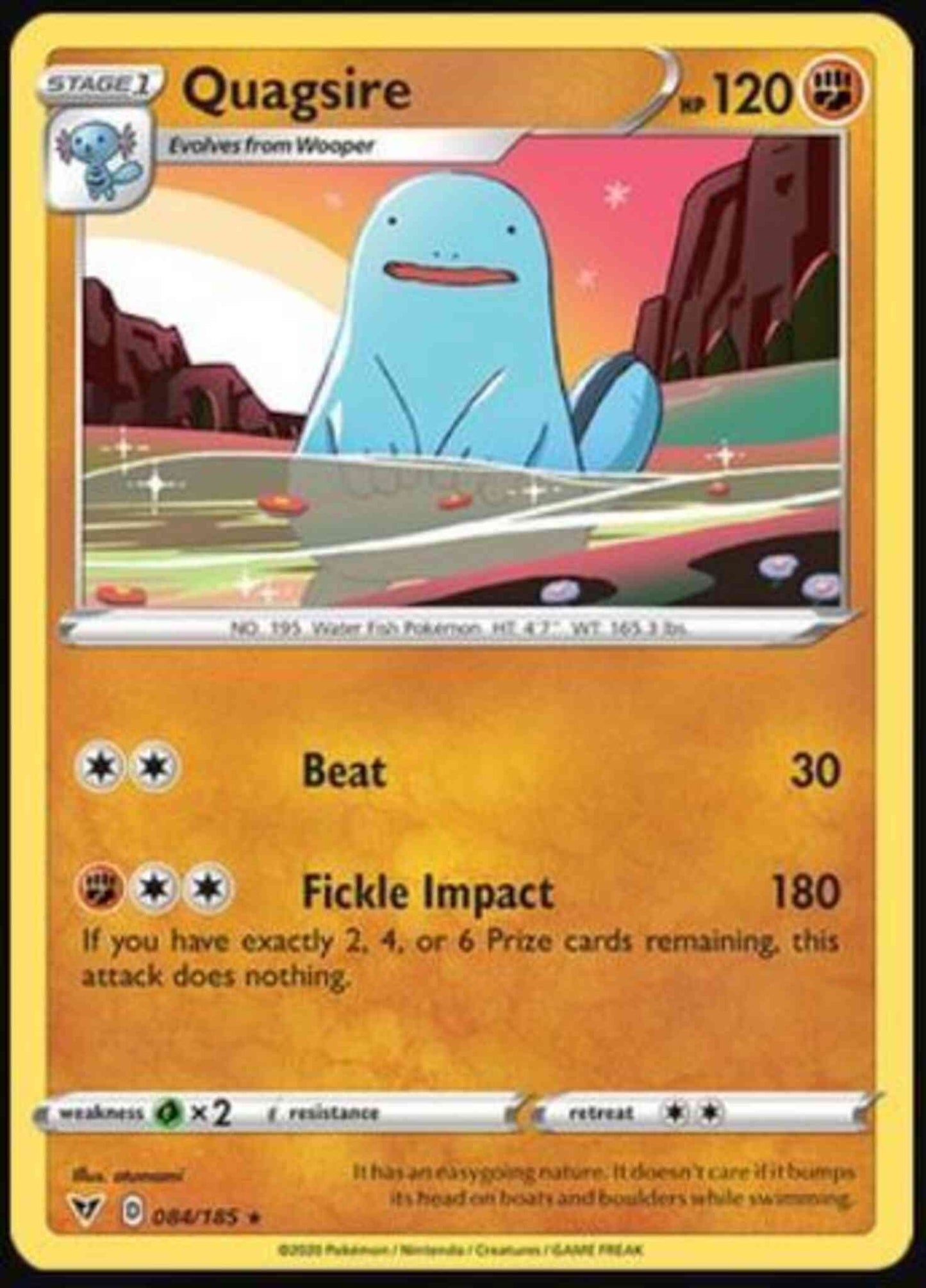 Quagsire - 084/185 - Rare [swsh4-084] [Reverse Holo]
