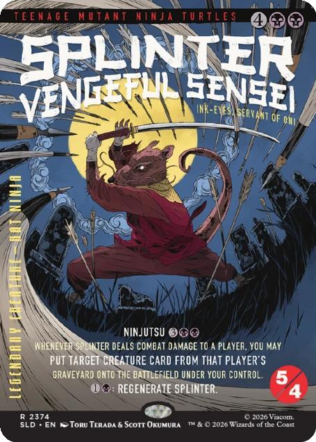 Splinter, Vengeful Sensei - Ink-Eyes, Servant of Oni [2374] [Borderless] [Last Ronin] [Secret Lair Drop] [Non-Foil]