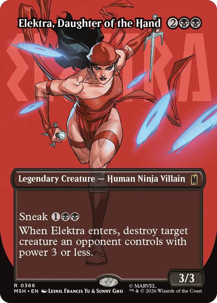 Elektra, Daughter of the Hand [366] [Borderless] [Logo] [Marvel Super Heroes] [Non-Foil]