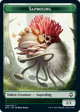 Angel Token (01) // Saproling Token (08) [Adventures In The Forgotten Realms Commander: Tokens] [Non-Foil]