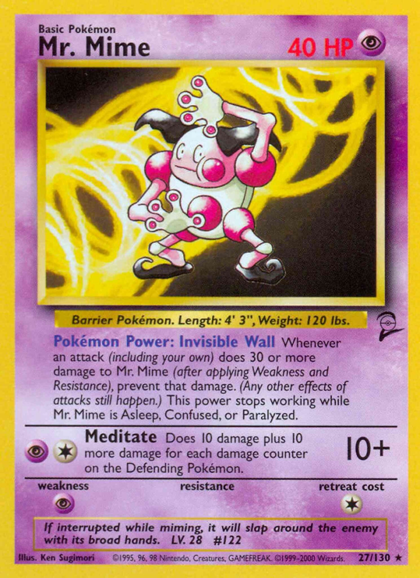 Mr. Mime - 27/130 - Rare [base4-27] [Non-Holo]