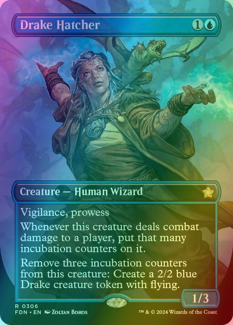 Drake Hatcher [306] [Borderless] [Foundations] [Foil]