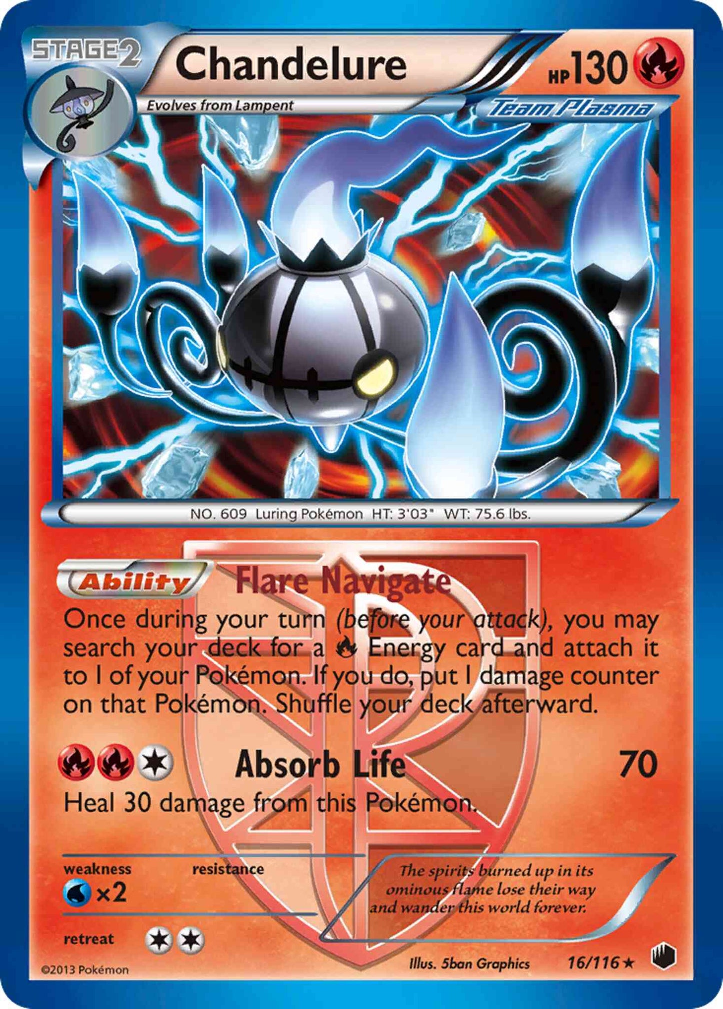 Chandelure - 16/116 - Rare Holo [bw9-16] [Reverse Holo]