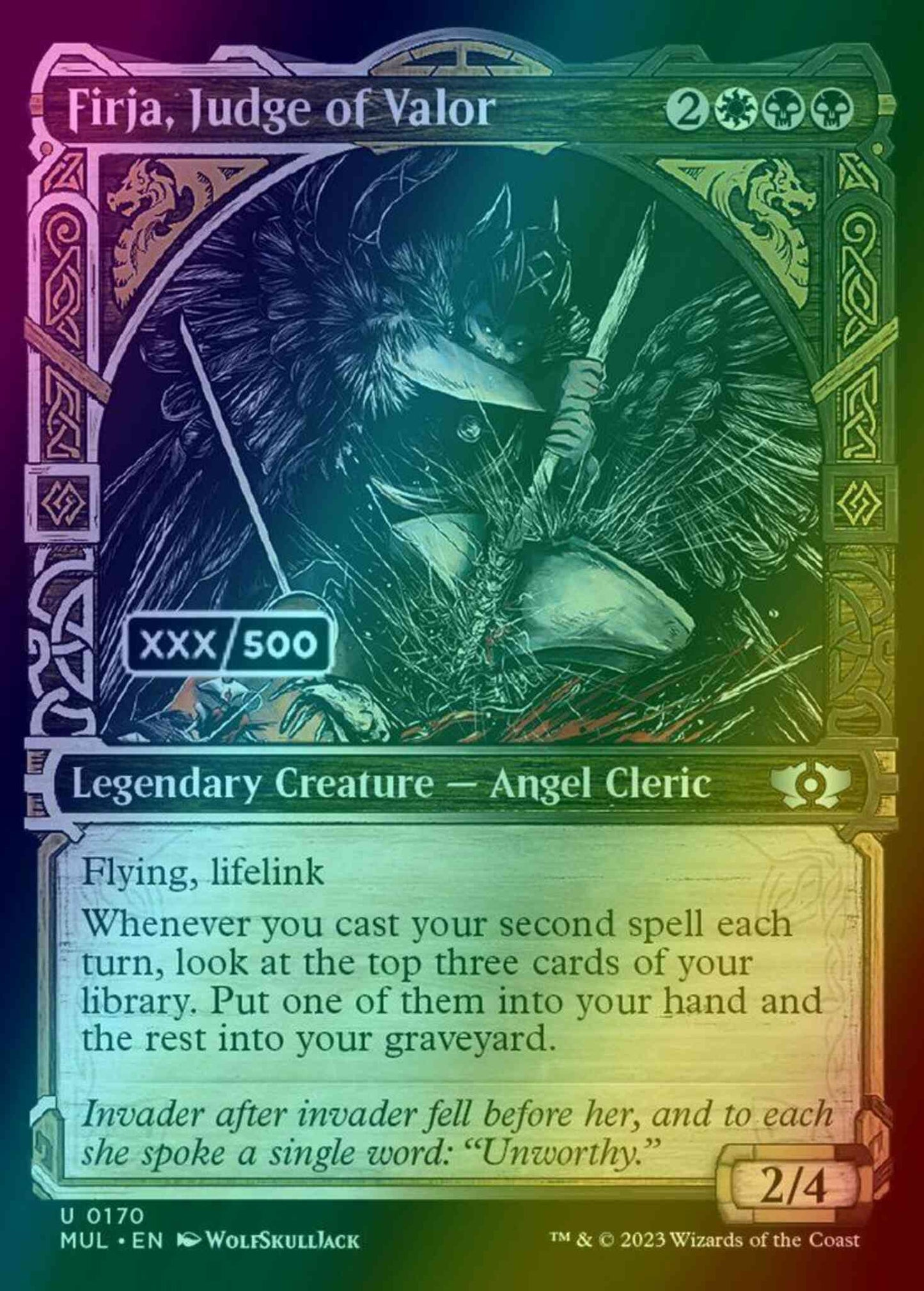 Firja, Judge of Valor - Serial Numbered [170z] [Planar Showcase] [Multiverse Legends] [Foil]