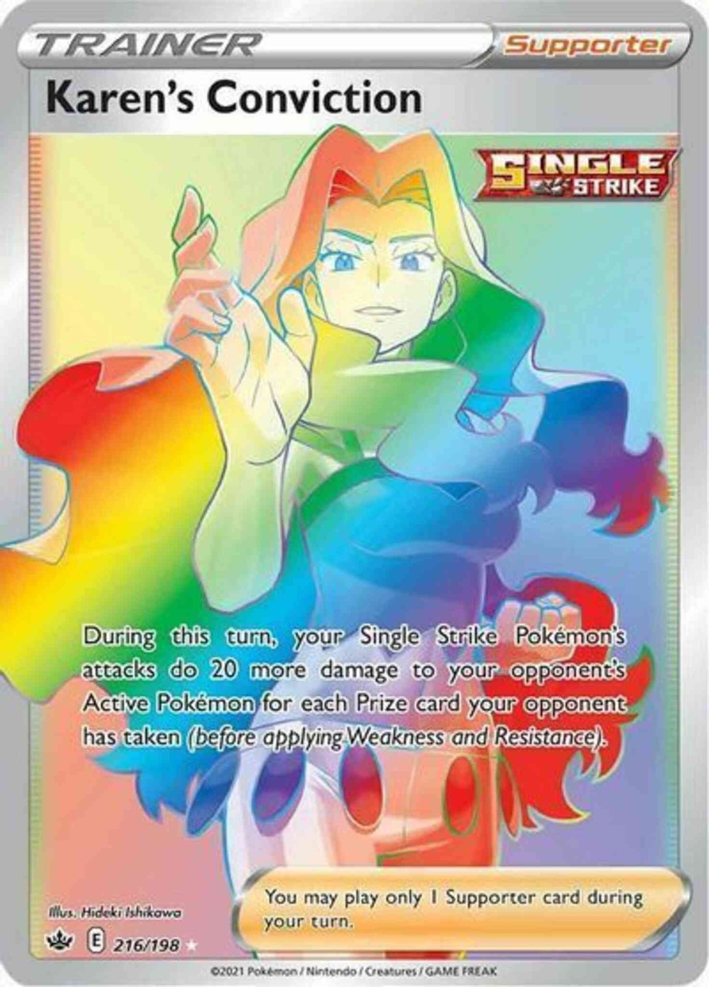 Karen's Conviction - 216/198 - Rare Rainbow [swsh6-216] [Secret]