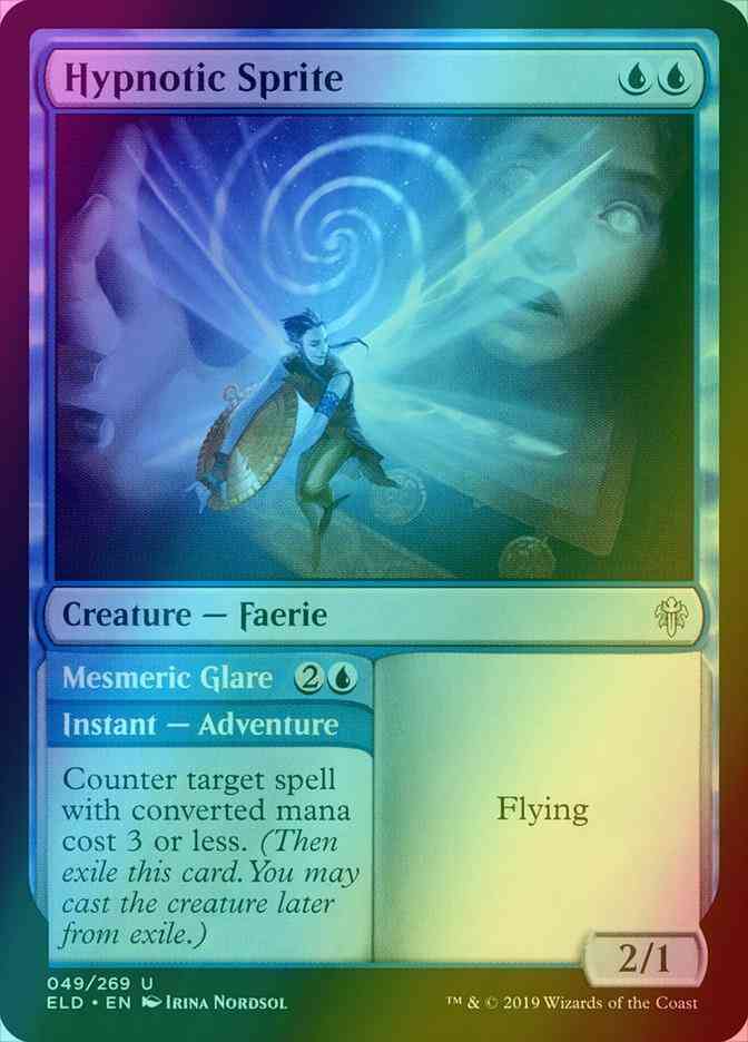 Hypnotic Sprite // Mesmeric Glare [49] [Throne of Eldraine] [Foil]