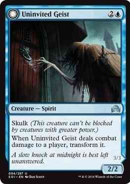 Uninvited Geist // Unimpeded Trespasser [94] [Shadows over Innistrad] [Non-Foil]