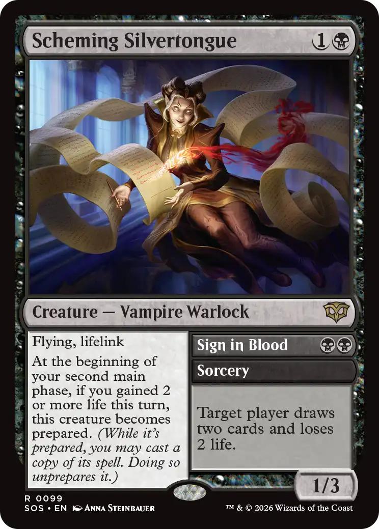 Scheming Silvertongue // Sign in Blood [99] [Secrets of Strixhaven] [Non-Foil]