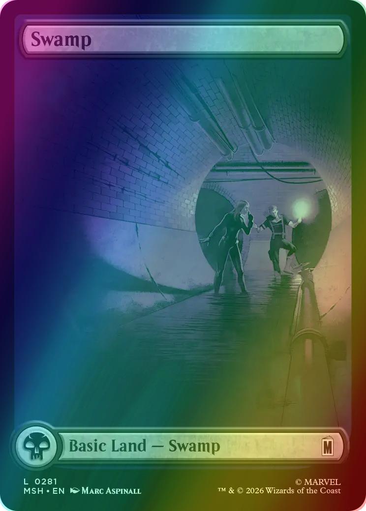 Swamp [281] [Full Art] [City Chaos] [Marvel Super Heroes] [Foil]