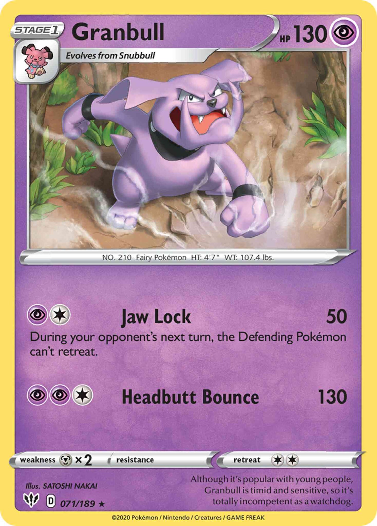 Granbull - 071/189 - Rare [swsh3-071] [Non-Holo]