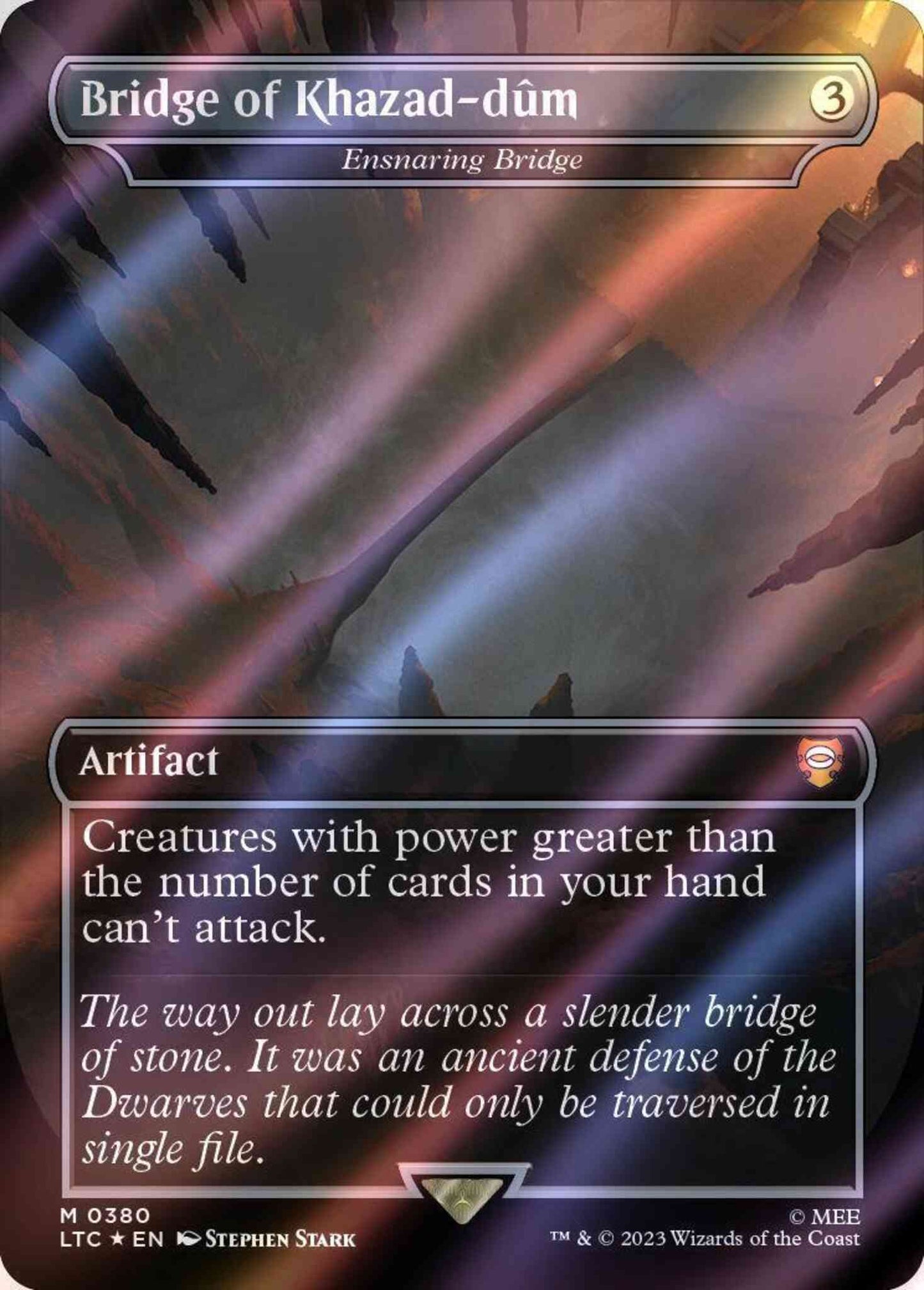 Bridge of Khazad-dûm - Ensnaring Bridge [380] [Borderless] [Realms and Relics] [The Lord of the Rings: Tales of Middle-earth: Commander] [Surge Foil]