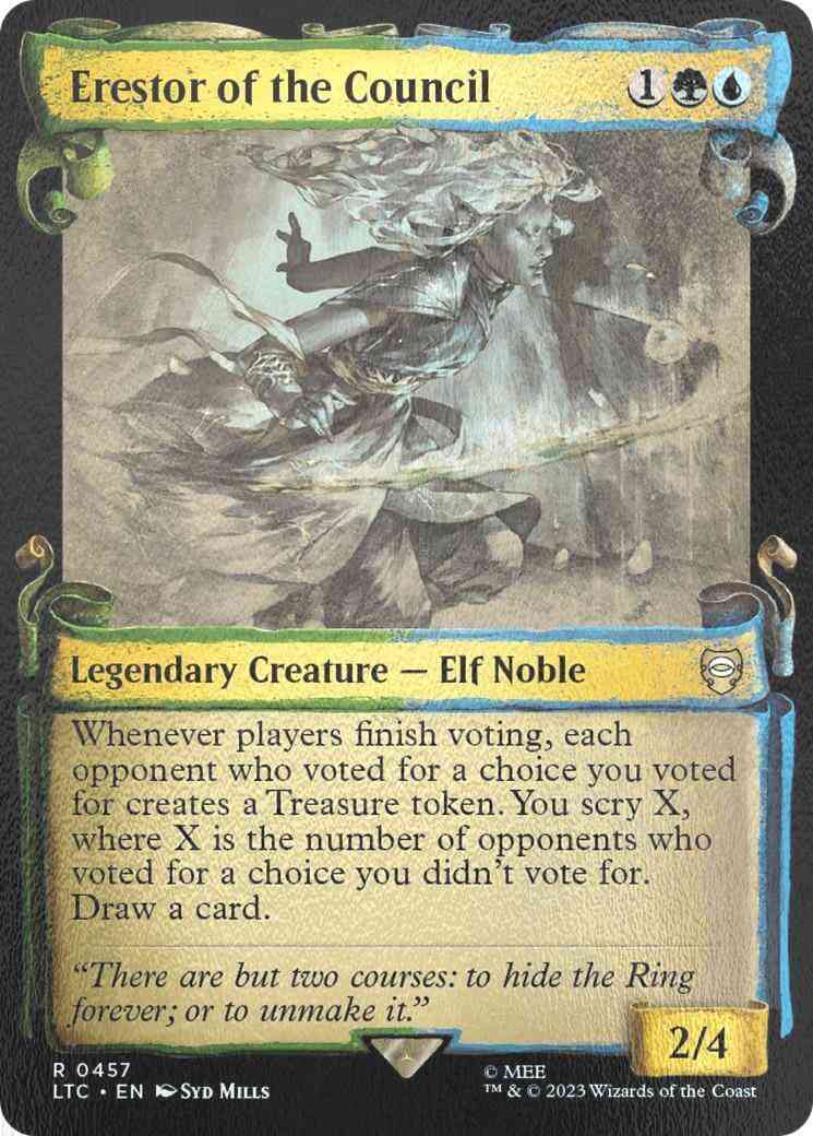 Erestor of the Council [457] [Scrolls Showcase] [The Lord of the Rings: Tales of Middle-earth: Commander] [Silver Foil]