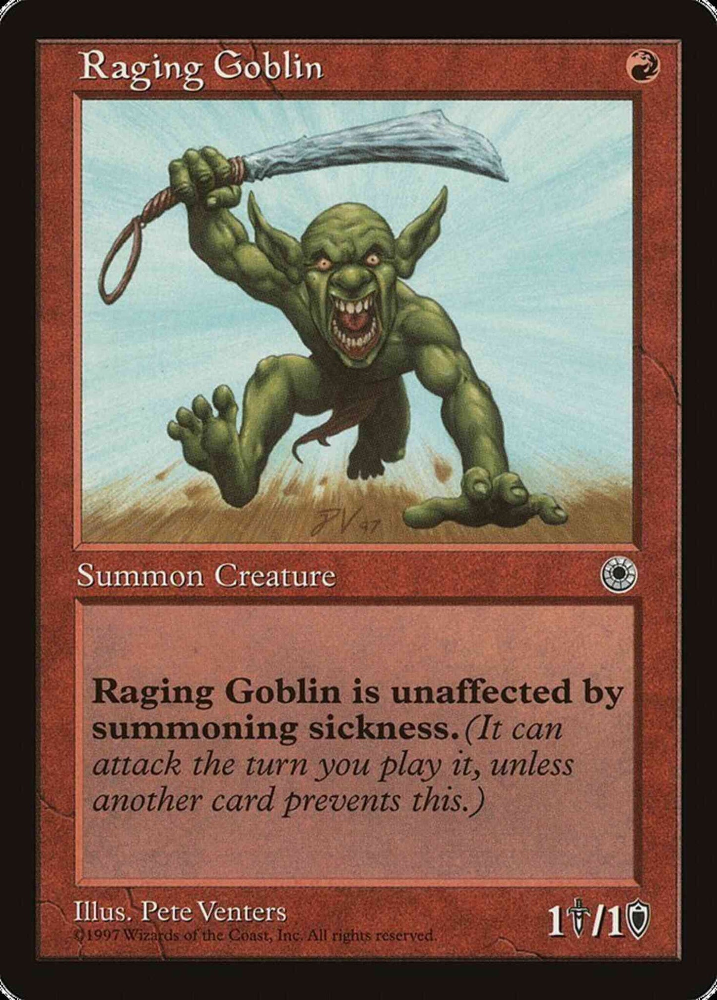Raging Goblin [145c] [No Flavor Text] [Portal 1] [Non-Foil]