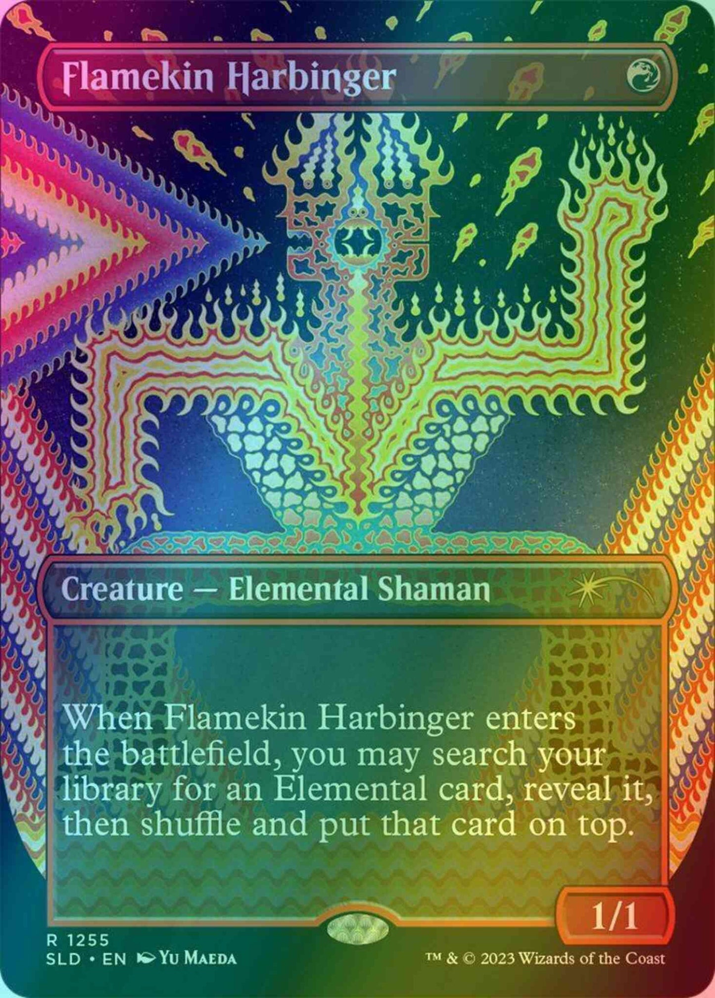 Flamekin Harbinger [1255] [Borderless] [Stars Gaze Back] [Secret Lair Drop] [Foil]