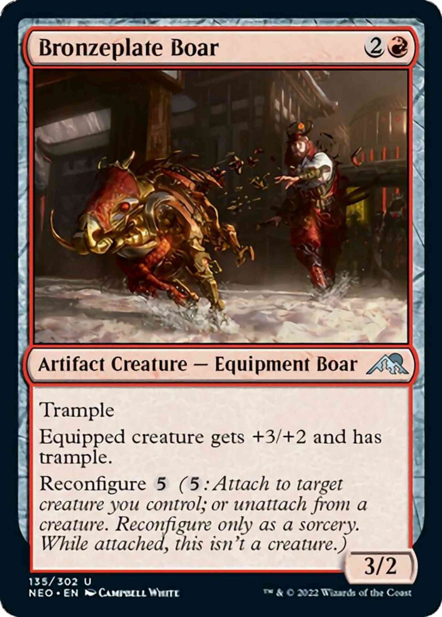 Bronzeplate Boar [135] [Kamigawa: Neon Dynasty] [Non-Foil]