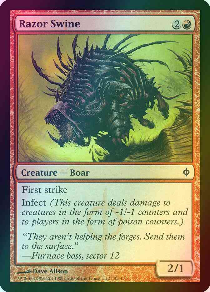 Razor Swine [92] [New Phyrexia] [Foil]