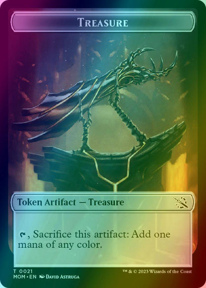 Teferi Akosa of Zhalfir Emblem (22) // Treasure Token (21) [March of the Machine: Tokens] [Foil]