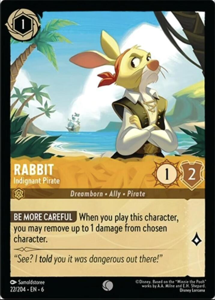 Rabbit - Indignant Pirate - 22/204 [Azurite Sea] [Non-Foil]