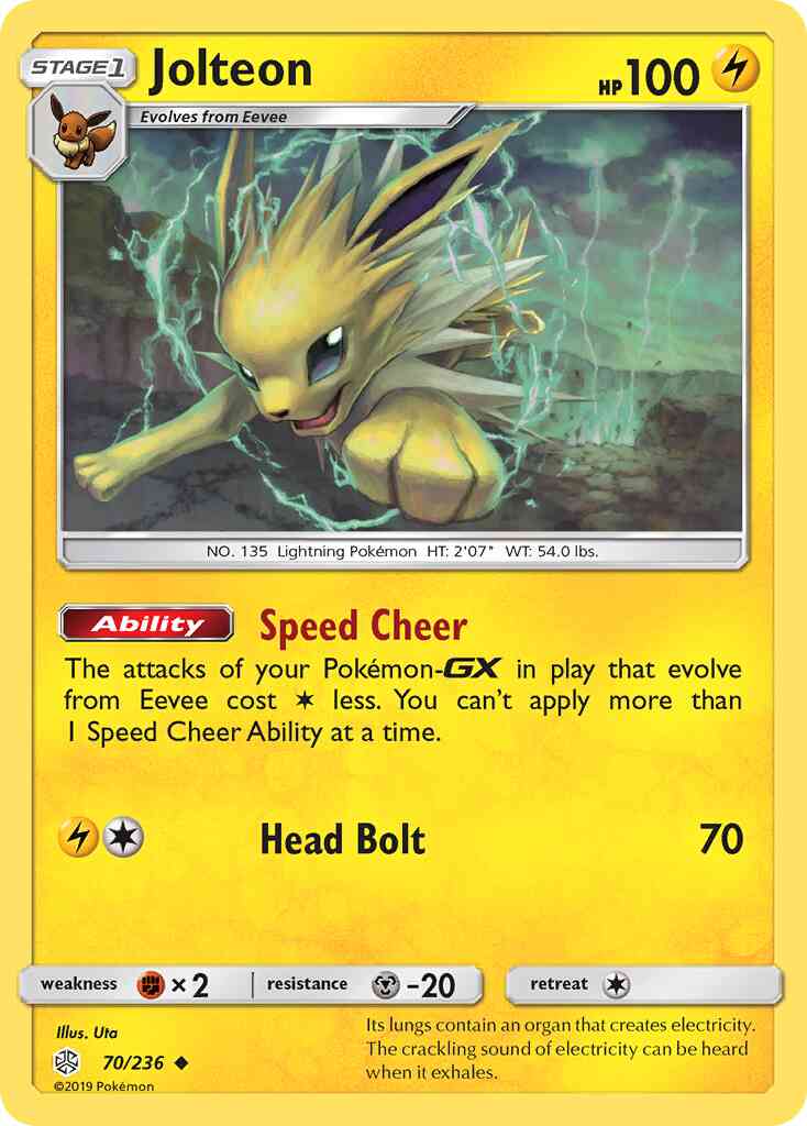 Jolteon - 70/236 - Uncommon [sm12-70] [Reverse Holo]