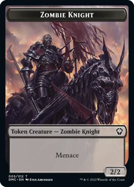 Goblin Token (12) // Zombie Knight Token (05) [DMU/DMC Set Symbol] [Dominaria United: Commander: Tokens] [Non-Foil]