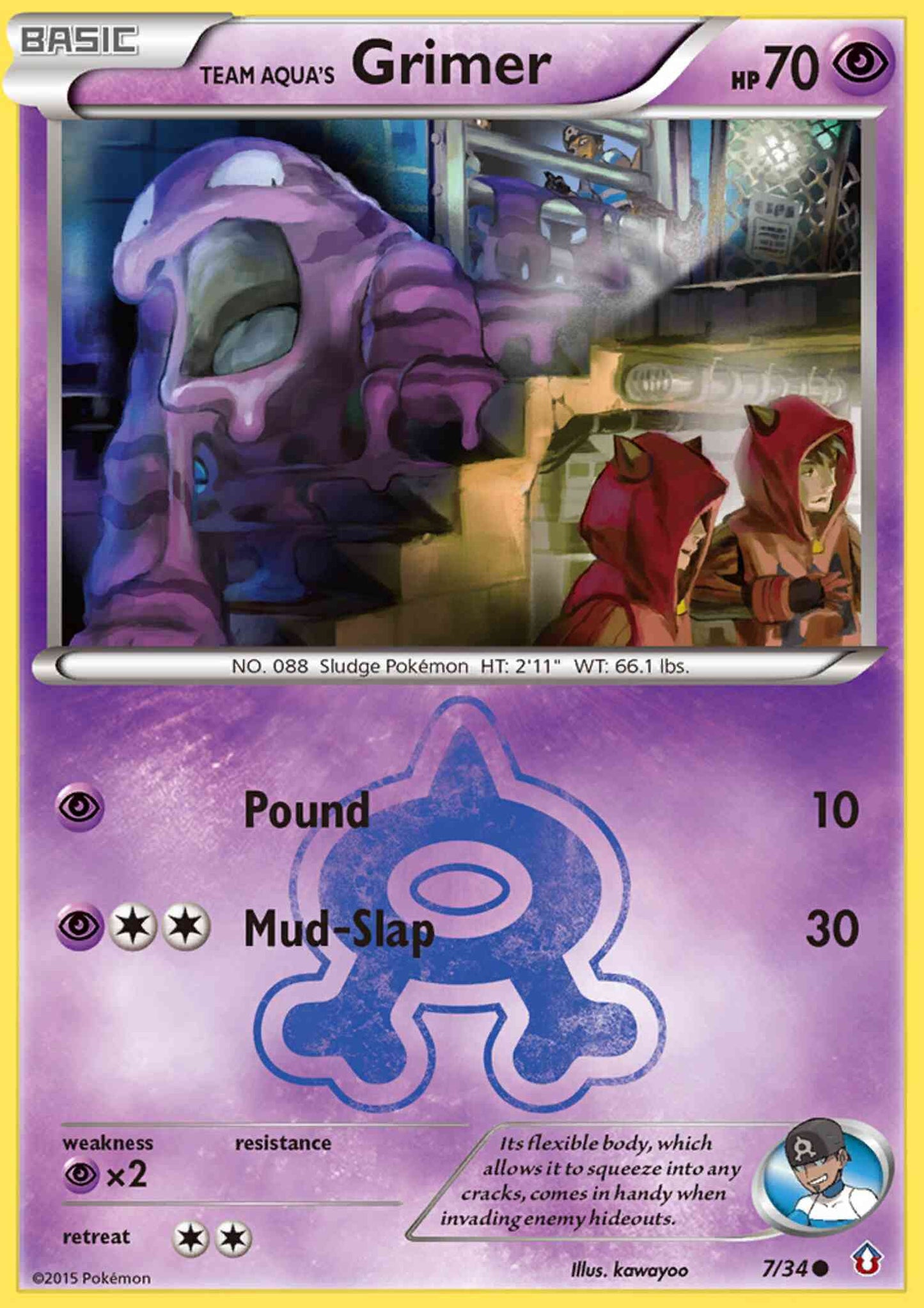 Team Aqua's Grimer - 7/34 - Common [dc1-7] [Non-Holo]