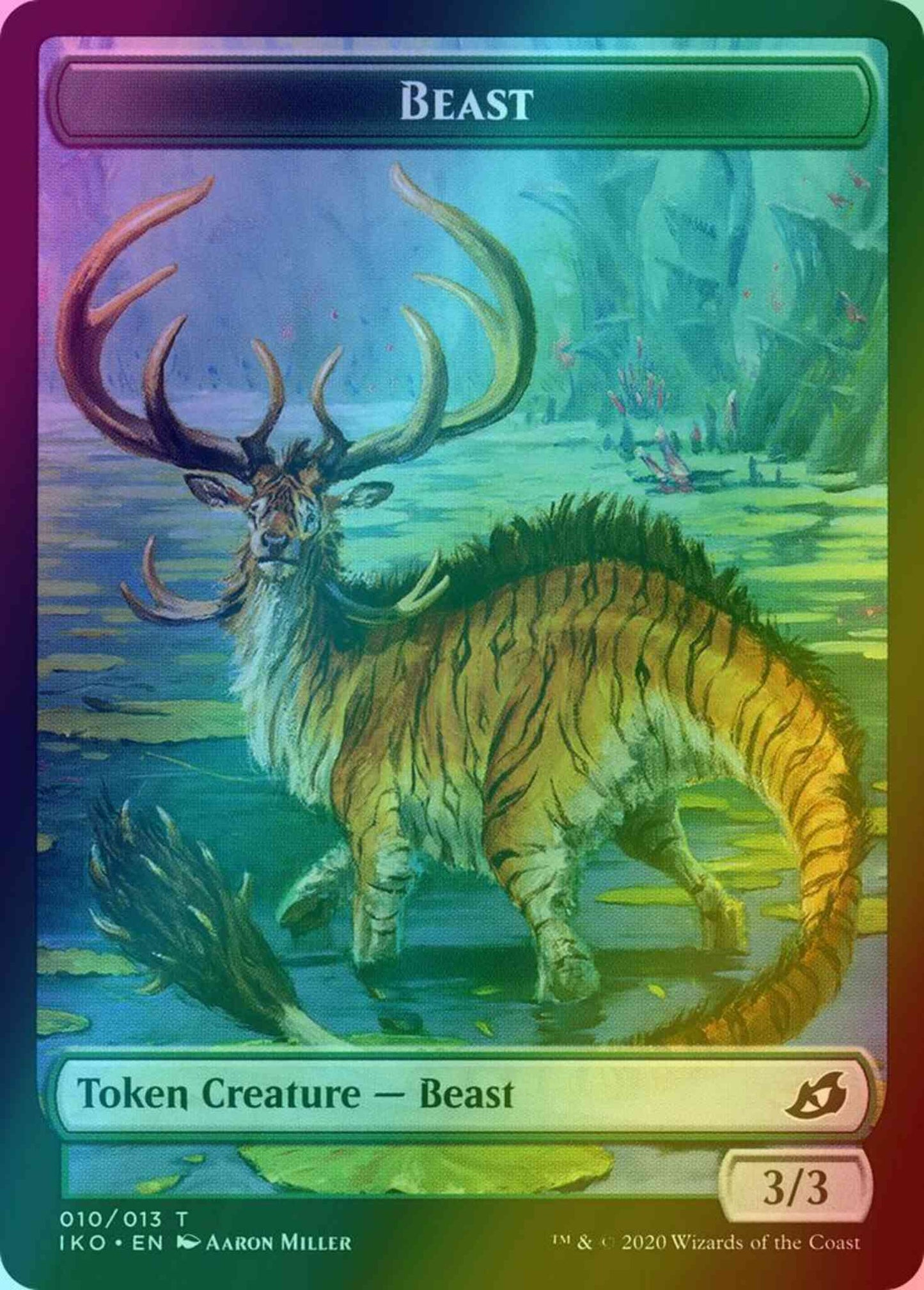 Beast Token (10) // Human Soldier Token (04) [Ikoria Lair of Behemoths Tokens] [Foil]