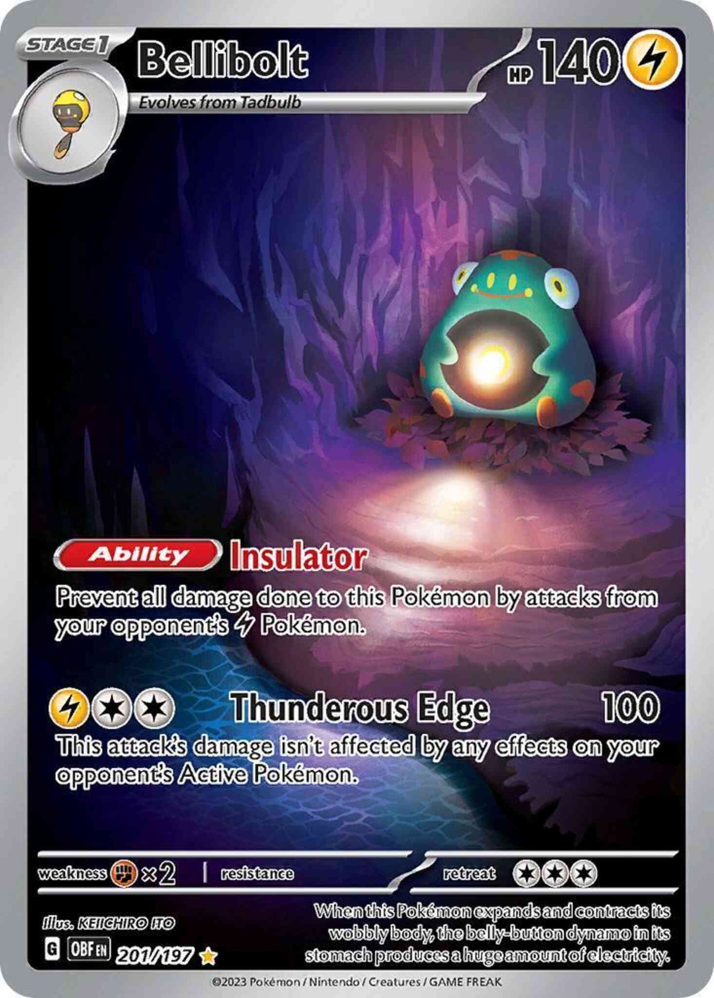 Bellibolt - 201/197 - Illustration Rare [sv03-201] [Ultra]