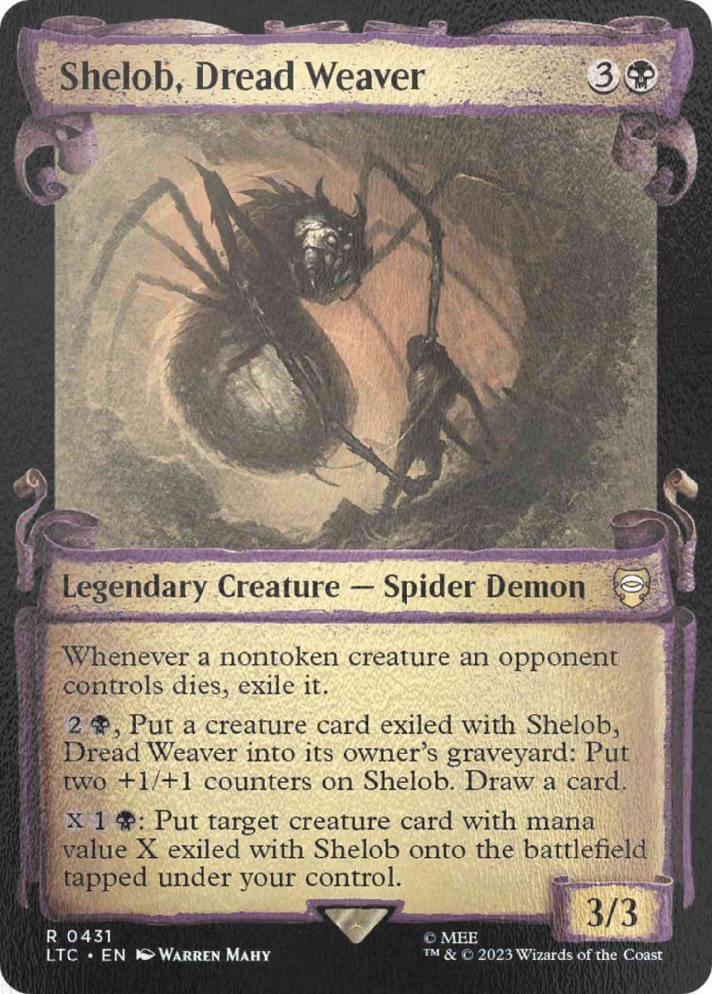 Shelob, Dread Weaver [431] [Scrolls Showcase] [The Lord of the Rings: Tales of Middle-earth: Commander] [Silver Foil]