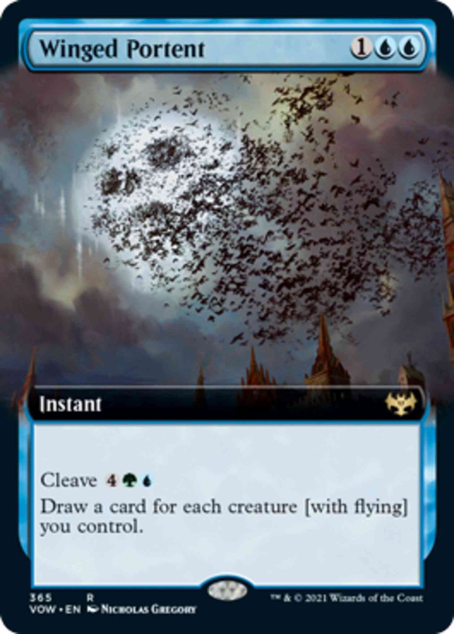 Winged Portent [365] [Extended Art] [Innistrad: Crimson Vow] [Non-Foil]