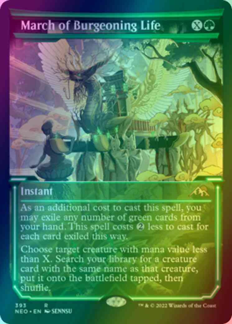 March of Burgeoning Life [393] [Soft Glow Showcase] [Kamigawa: Neon Dynasty] [Foil]